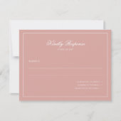 Elegant Minimal Dusty Rose Border Script Wedding RSVP Kaartje (Voorkant)