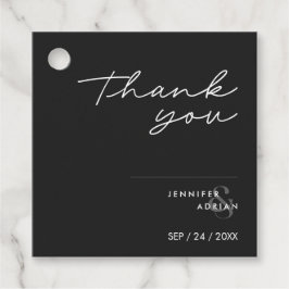 Elegant Minimal Eerie Black Modern Wedding Bedankjes Labels