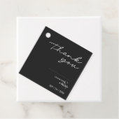 Elegant Minimal Eerie Black Modern Wedding Bedankjes Labels (In situ)