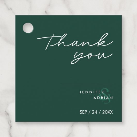 Elegant Minimal Eerie Black Modern Wedding Favor T Bedankjes Labels (Voorkant)