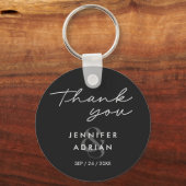 Elegant Minimal Eerie Black Modern Wedding Sleutelhanger (Voorkant)