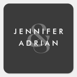 Elegant Minimal Eerie Black Modern Wedding Vierkante Sticker