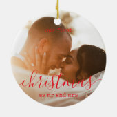 Elegant Minimal | First Christmas Photo and Text Keramisch Ornament (Achterkant)