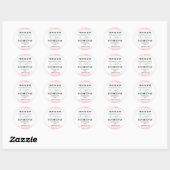 Elegant & minimal Floral Background Bat Mitzvah Ronde Sticker (Vel)