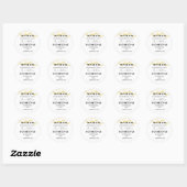Elegant & minimal Floral Background Bat Mitzvah Ronde Sticker (Vel)