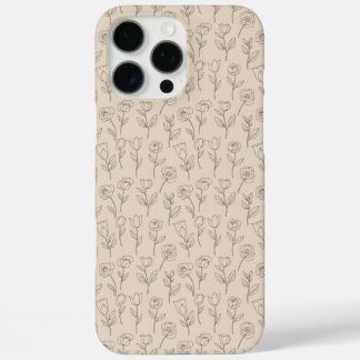 Elegant Minimal Floral Line Pattern iPhone 16 Pro Max Hoesje