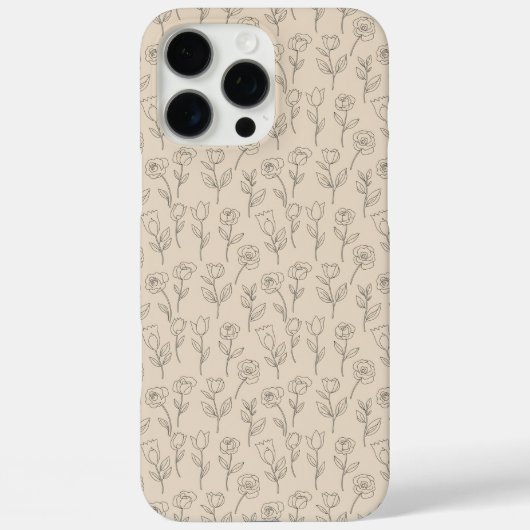 Elegant Minimal Floral Line Pattern Case-Mate iPhone Case (Achterkant)