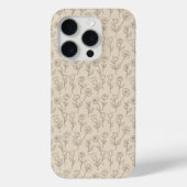 Elegant Minimal Floral Line Pattern Case-Mate iPhone Case (Achterkant)
