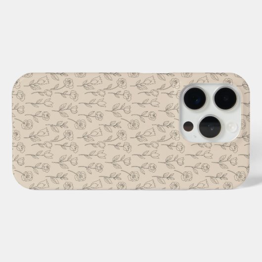 Elegant Minimal Floral Line Pattern Case-Mate iPhone Case (Achterkant (horizontaal))