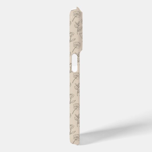 Elegant Minimal Floral Line Pattern Case-Mate iPhone Case (Achterkant / Rechts)