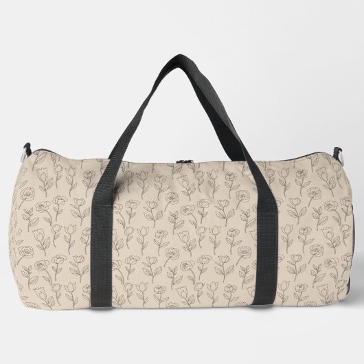 Elegant Minimal Floral Line Pattern Plunjezak (Voorkant)