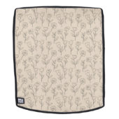 Elegant Minimal Floral Line Pattern Rugtassen (Verwijderbaar gezicht)