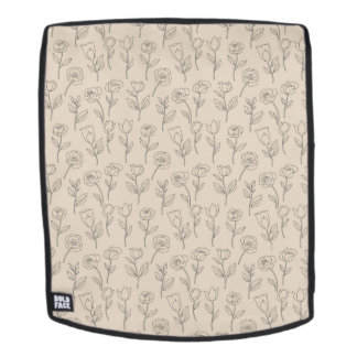Elegant Minimal Floral Line Pattern Rugtassen