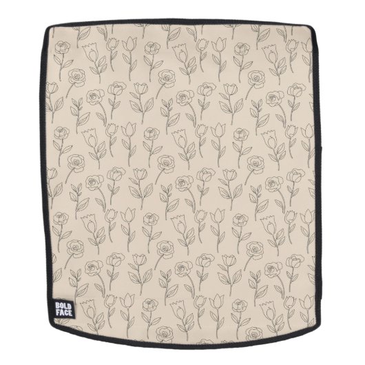 Elegant Minimal Floral Line Pattern Rugtassen (Verwijderbaar gezicht)