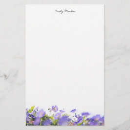 Elegant, minimal floral Personalized Briefpapier