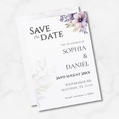 Elegant Minimal Floral Save the Date Card Kaart