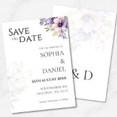 Elegant Minimal Floral Save the Date Card Kaart