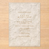 Elegant Minimal Floral Wedding  Acryl Uitnodigingen (Voorkant)