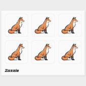 Elegant Minimal Fox Illustration Vierkante Sticker (Vel)
