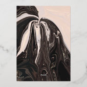 Elegant Minimal Geometric Black White Weddenschap  Folie Uitnodiging (Achterkant)