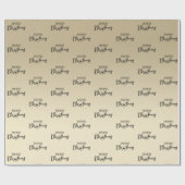 Elegant Minimal Gold Black Merry Kerstmis Cadeaupapier (Vlak)