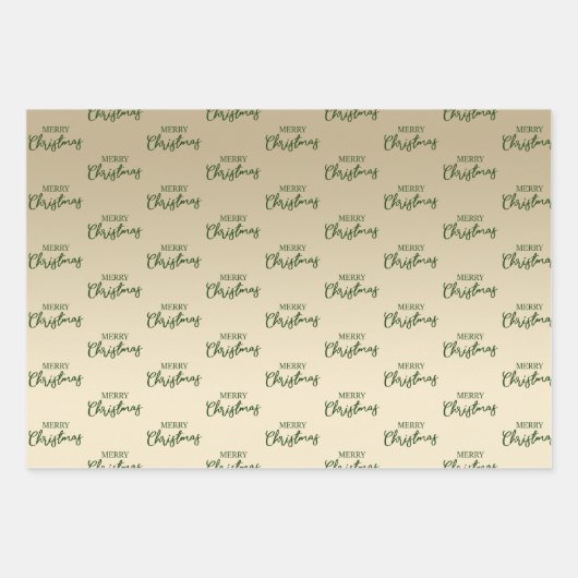 Elegant Minimal Gold Merry Kerstmis Inpakpapier Vel (Voorkant)