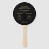 Elegant Minimal Gold Round Wedding Hand Fan Handwaaier (Achterkant)