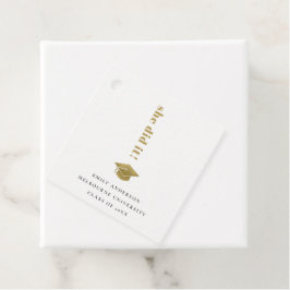 Elegant Minimal Gold Typography Gradup Bedankjes Labels
