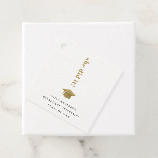 Elegant Minimal Gold Typography Gradup Bedankjes Labels (In situ)
