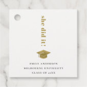 Elegant Minimal Gold Typography Gradup Bedankjes Labels (Voorkant)