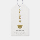 Elegant Minimal Gold Typography Gradup Cadeaulabel (Voorkant)