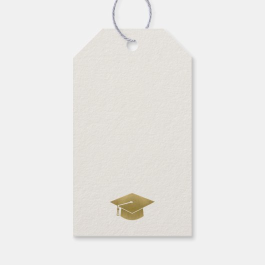 Elegant Minimal Gold Typography Gradup Cadeaulabel (Achterkant)