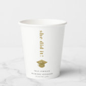 Elegant Minimal Gold Typography Gradup Papieren Bekers (Voorkant)