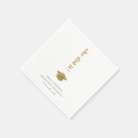 Elegant Minimal Gold Typography Gradup Servet (Hoek)