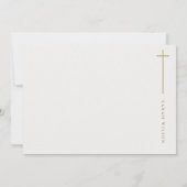 Elegant Minimal Gold Typography Photo Baptisme Bedankkaart (Achterkant)