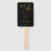 Elegant Minimal Gold Wedding Program Fan Handwaaier (Voorkant)