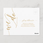 Elegant Minimal Gold Wedding RSVP Briefkaart (Achterkant)