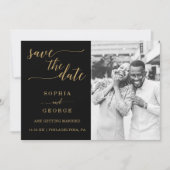 Elegant Minimal Gold Wedding Save the Date Invitat Kaart (Voorkant)