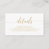 Elegant Minimal Gold Wedding Website Insteekkaart Informatiekaartje (Voorkant)
