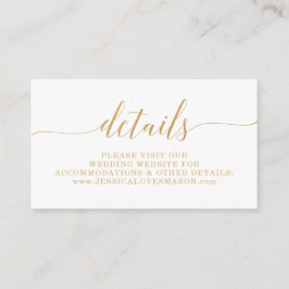 Elegant Minimal Gold Wedding Website Insteekkaart Informatiekaartje