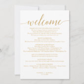 Elegant Minimal Gold Wedding Welkomstreisroute Kaart (Voorkant)
