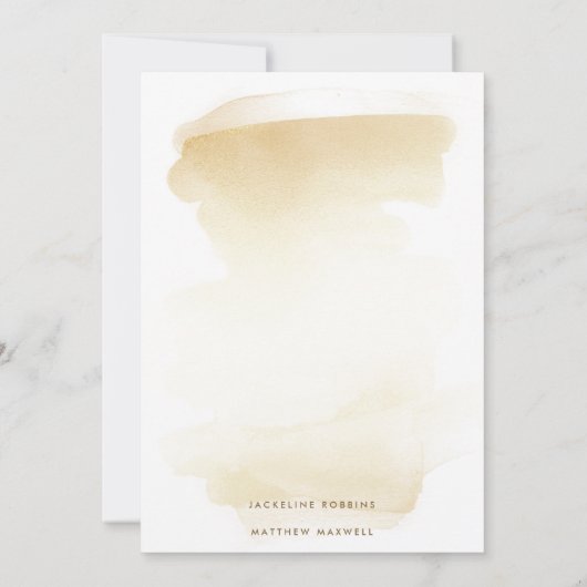 Elegant Minimal Golden Yellow Waterverf Wedding S Save The Date (Achterkant)