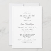 Elegant Minimal Graduation Party Kaart (Voorkant)