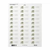 Elegant Minimal Green Waterverf Oak Tree adres Etiket (Full Sheet)