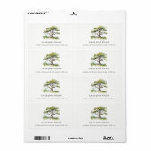 Elegant Minimal Green Waterverf Oak Tree adres Etiket (Full Sheet)