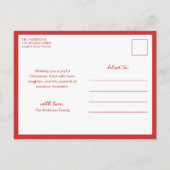 Elegant Minimal Hand Drawn Red Bow Christmas Feestdagenkaart (Achterkant)