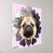 Elegant Minimal Heart Photo Voeg naam toe Folie Afdrukken (Laagn)