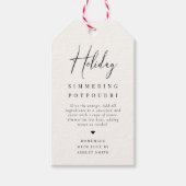 Elegant Minimal Holiday Simmering Potpourri Cadeaulabel (Voorkant)