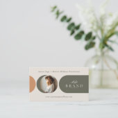 Elegant Minimal Holistic Celestial Moon Photo Luxe Visitekaartje (Staand voorkant)