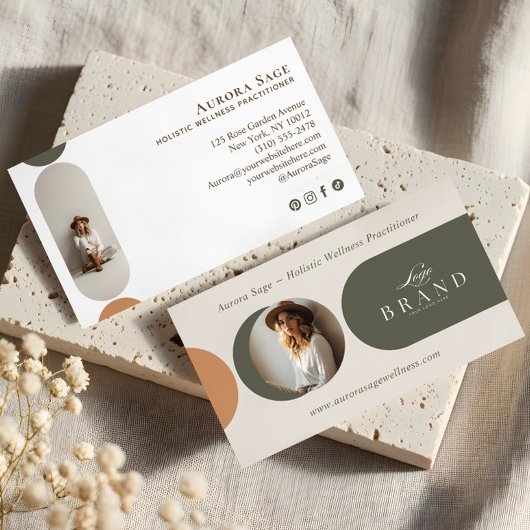 Elegant Minimal Holistic Celestial Moon Photo Luxe Visitekaartje